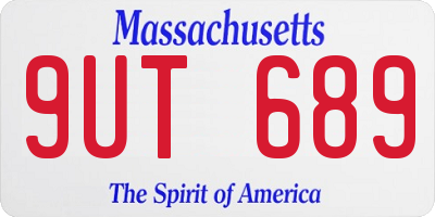 MA license plate 9UT689