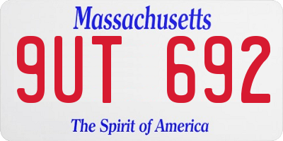 MA license plate 9UT692