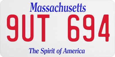 MA license plate 9UT694