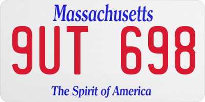 MA license plate 9UT698