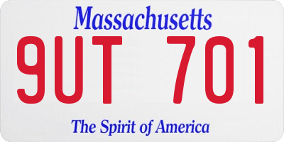 MA license plate 9UT701