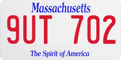 MA license plate 9UT702