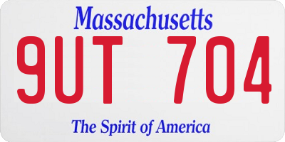 MA license plate 9UT704