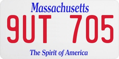 MA license plate 9UT705