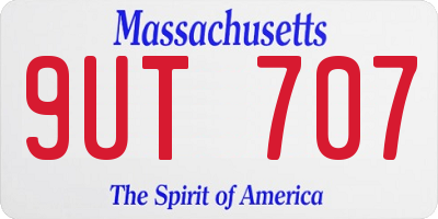 MA license plate 9UT707