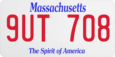 MA license plate 9UT708