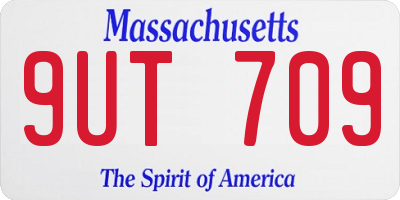MA license plate 9UT709