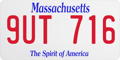 MA license plate 9UT716