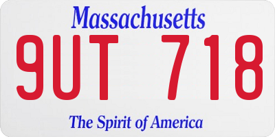 MA license plate 9UT718
