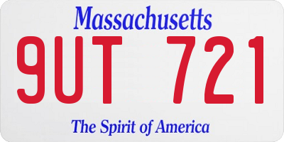 MA license plate 9UT721