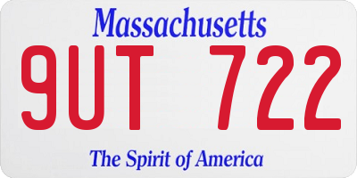 MA license plate 9UT722