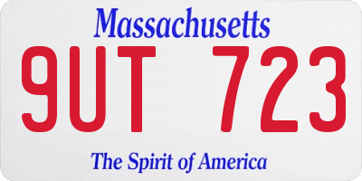 MA license plate 9UT723