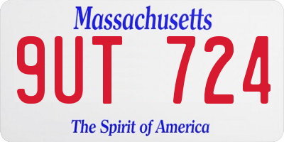 MA license plate 9UT724