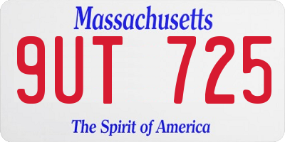 MA license plate 9UT725