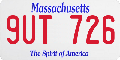 MA license plate 9UT726