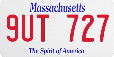 MA license plate 9UT727