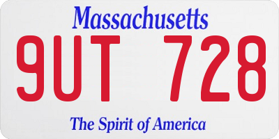 MA license plate 9UT728