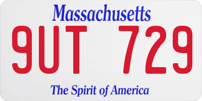 MA license plate 9UT729