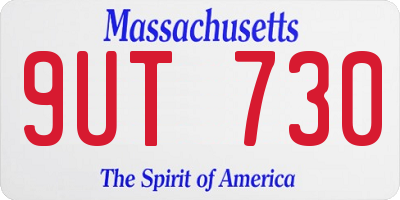 MA license plate 9UT730