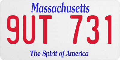 MA license plate 9UT731