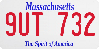 MA license plate 9UT732