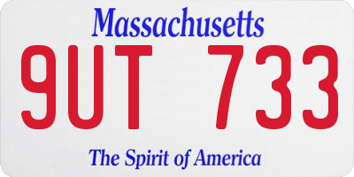 MA license plate 9UT733