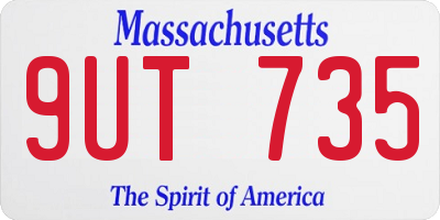 MA license plate 9UT735