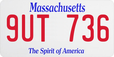 MA license plate 9UT736
