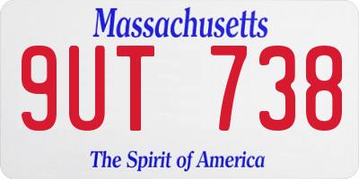 MA license plate 9UT738