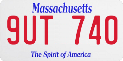 MA license plate 9UT740