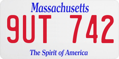 MA license plate 9UT742