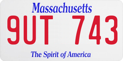 MA license plate 9UT743
