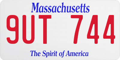 MA license plate 9UT744