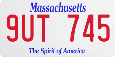 MA license plate 9UT745