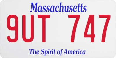 MA license plate 9UT747