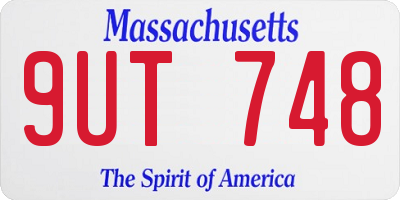 MA license plate 9UT748