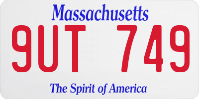 MA license plate 9UT749