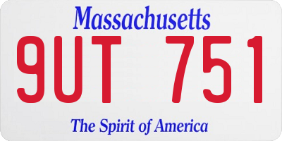MA license plate 9UT751