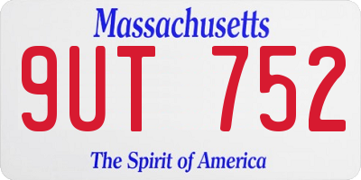 MA license plate 9UT752
