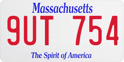 MA license plate 9UT754