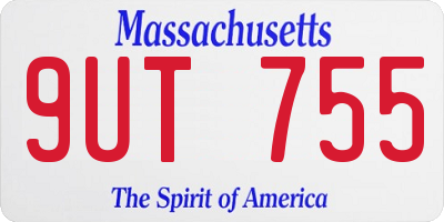 MA license plate 9UT755
