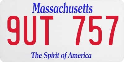 MA license plate 9UT757