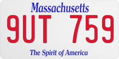 MA license plate 9UT759