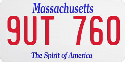 MA license plate 9UT760