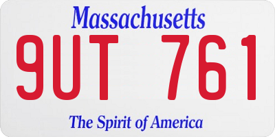 MA license plate 9UT761