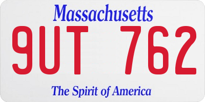 MA license plate 9UT762