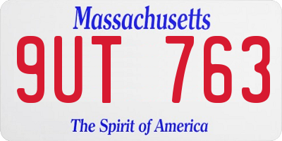 MA license plate 9UT763