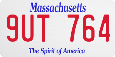 MA license plate 9UT764