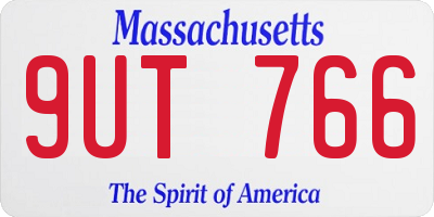MA license plate 9UT766