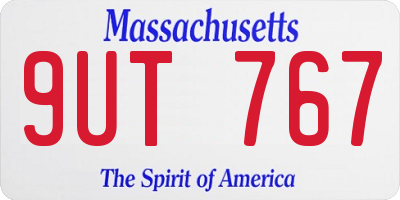 MA license plate 9UT767